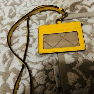 Michael Kors Yellow ID Holder with Lanyard